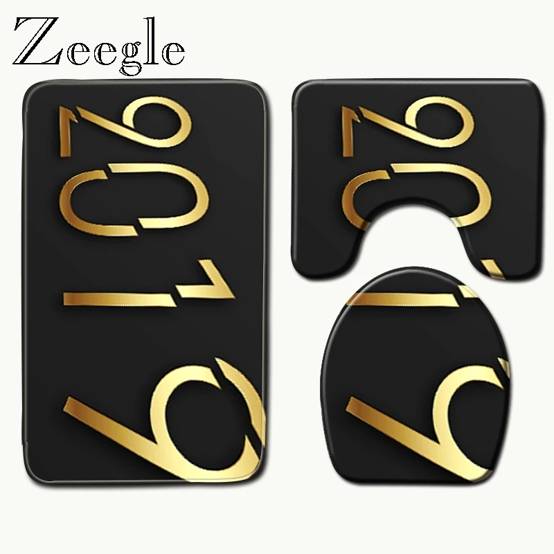 Zeegle 3 шт./компл. Ванная комната комплект ковер поглощает воду; нескользящая подставка коврик крышки унитаза крышка коврик для ванной челнока Memory Foam коврик