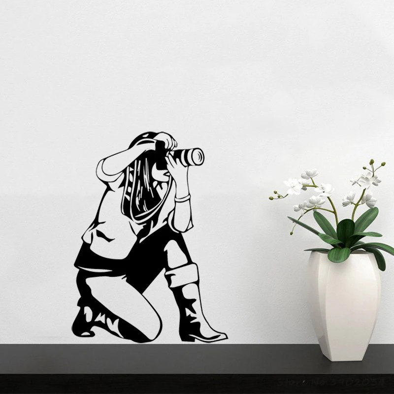 Wall Decal Camera Girl Wall Decals Vinyl Stickers Cameraman