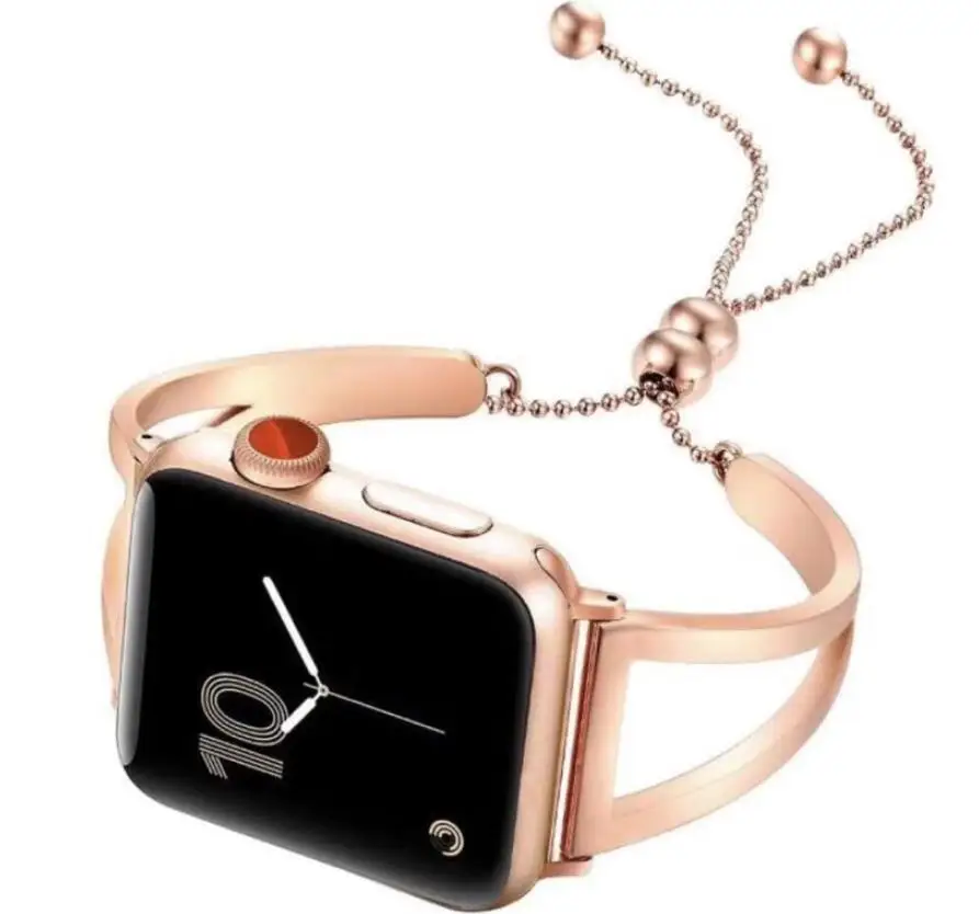 Браслет для Apple Watch Band женский 38 мм 42 мм 40 мм 44 мм из нержавеющей стали с подвесной ремешок для iwatch браслет серии 5 4 3 2 1 - Цвет ремешка: rose gold