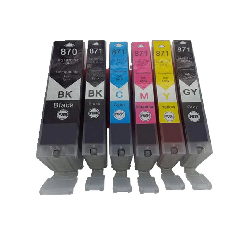 

6 Color/Lot PGI870 CLI871 PGI-870 CLI-871 Ink Cartridge compatible For Canon PIXMA MG7780 Printer