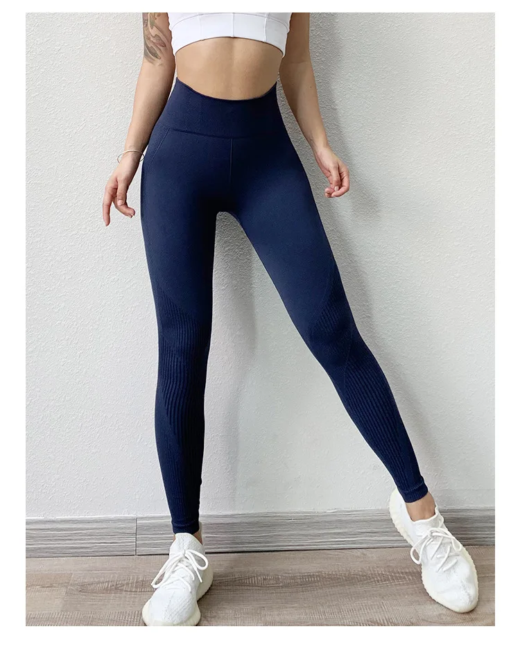 Womens Yoga Pants High Waist  Gym Leggings Running Sports Fitness Solid Trousers 