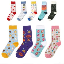 1 пара корейских новинок яблочный пончик суши фрукты еда женские носки хлопок милый женский Рождественский подарок забавные носки