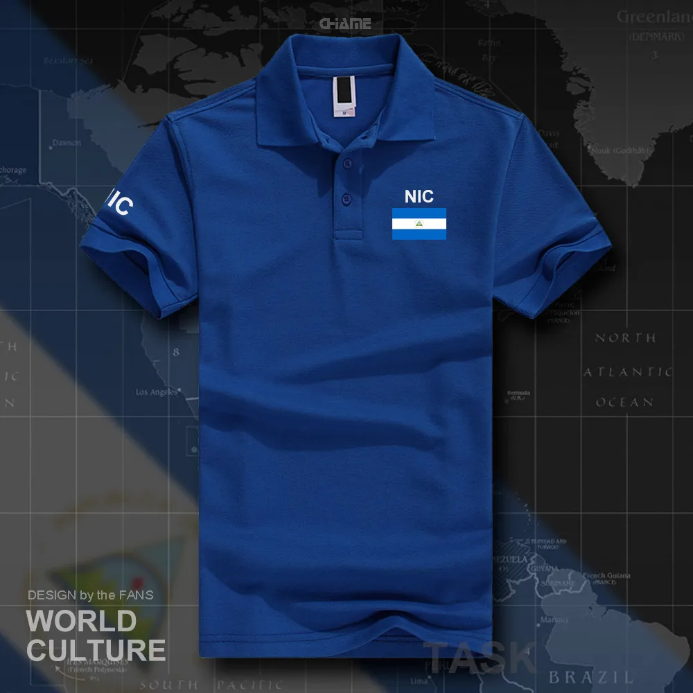 

Nicaragua polo shirts men short sleeve white brands printed for country 2017 cotton nation team flag new fashion NIC Nicaraguans