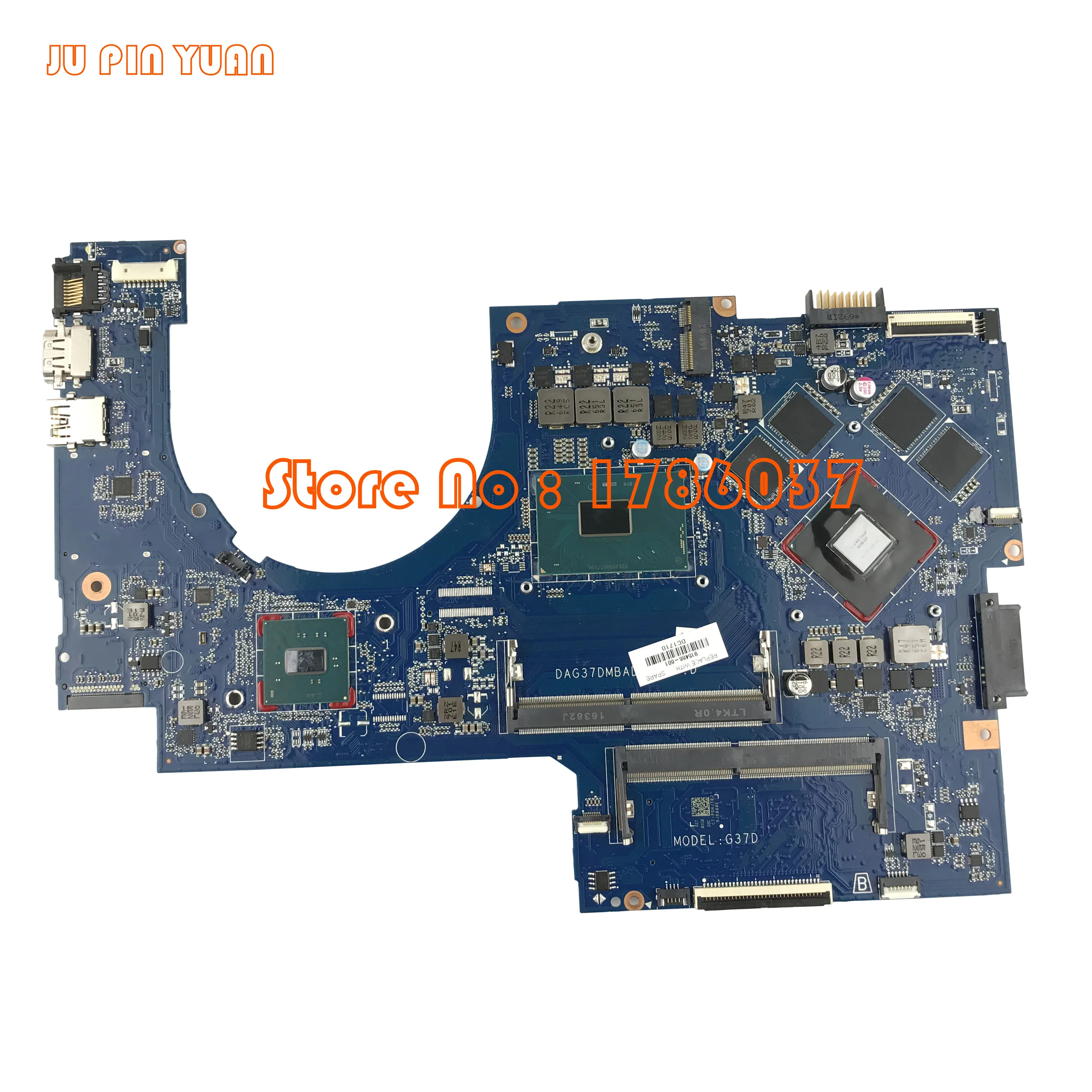 JU PIN Юань 915466-601 915466-501 DAG37DMBAD0 G37D для hp PAVILION 17-AB 17-W серии Материнская плата с 1050 2 Гб i7-7700HQ