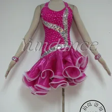 Новые Сексуальные латинские вечерние платья с блестками, новые сексуальные платья для латинских танцев, L-12202