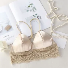 2019 summer new bra beautiful back lace tube top bra strap vest solid color thin shoulder strap thickened bra light blue cold shoulder thin strap top