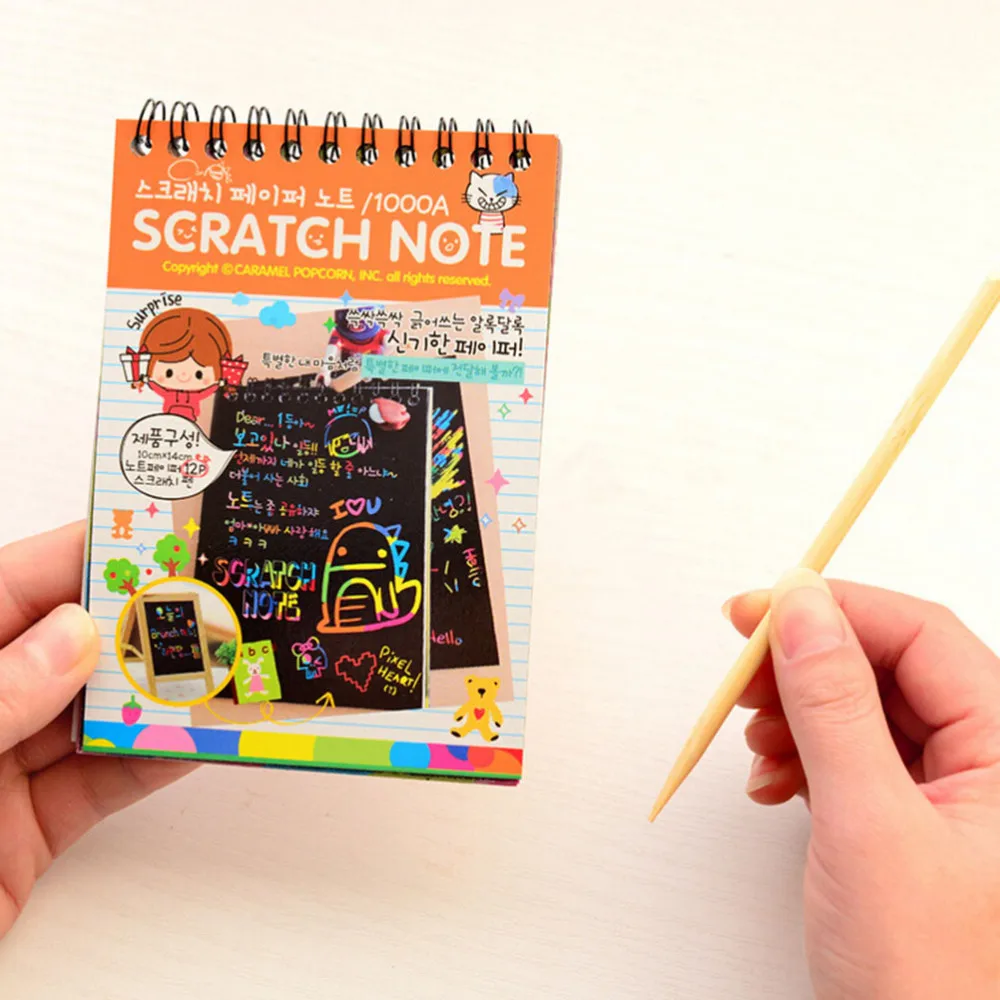 Скретч Примечание черный картон креативный DIY Рисование эскиз Примечания для детей игрушка Рисование граффити игрушки подарок 1 шт