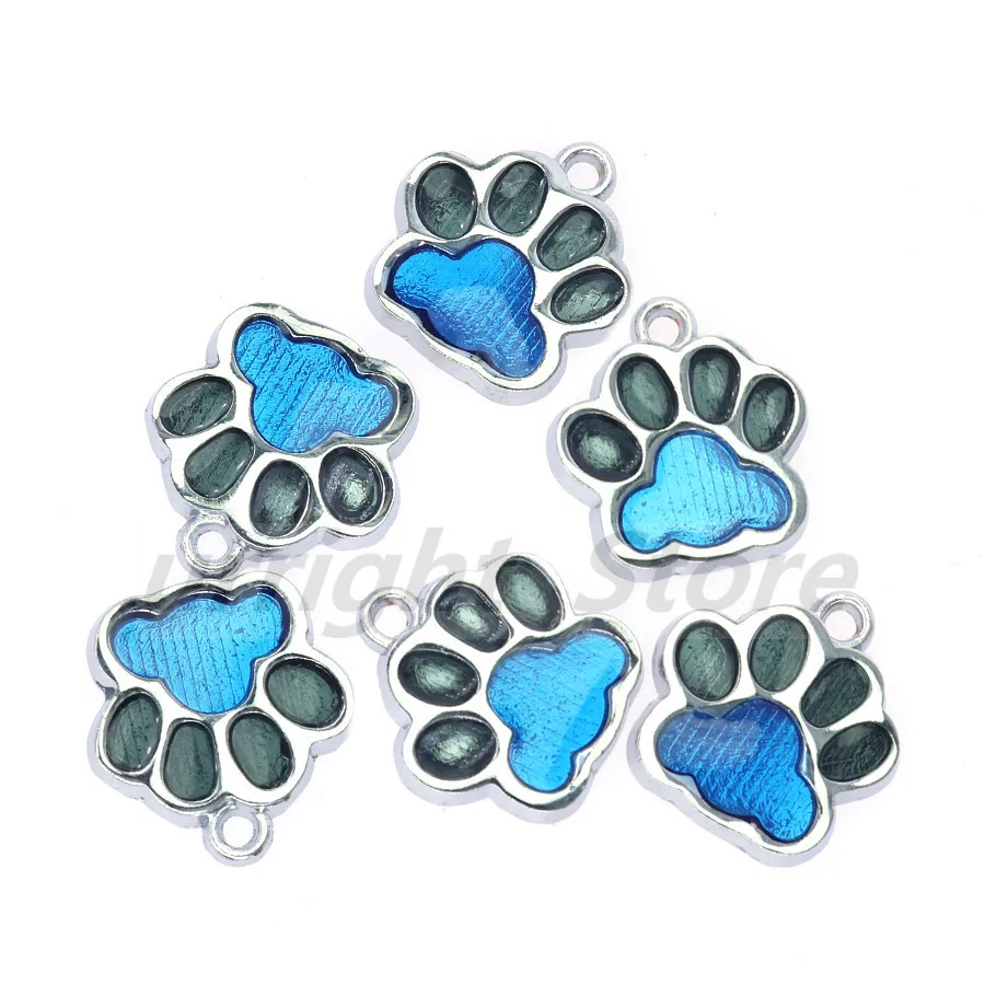 10 шт. эмаль Bling Cat Dog/Bear отпечаток лапы висячий Шарм подходит вращающийся Омар застежка брелок кольца для ключей сумка Ювелирные изделия HC503