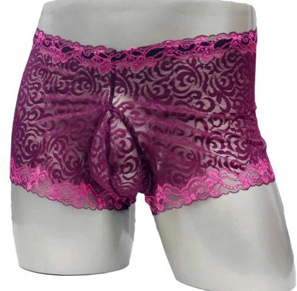 

Sissy Gay Panties Lace Men Underwear Sexy Transparent Big Boxer ZJH884P