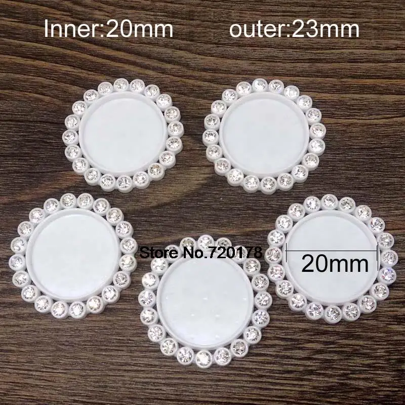 

inner 20MM White color flat back resin cabochon cameo frame for DIY embellishment 50pcs REY419