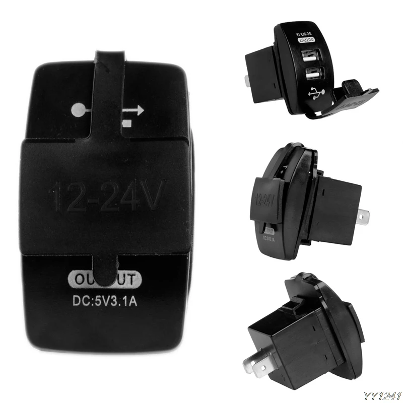 Новое поступление двойной USB 12 V зарядка Автомобильная Зажигалка Розетка сплиттер адаптер Выход G6KC