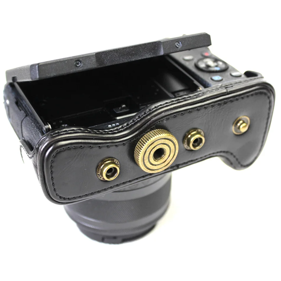 Высокое качество из искусственной кожи сумка для камеры чехол для Canon M6 EOS M6 EOSM6 15-45 мм объектив с ремешком открытая батарея дизайн