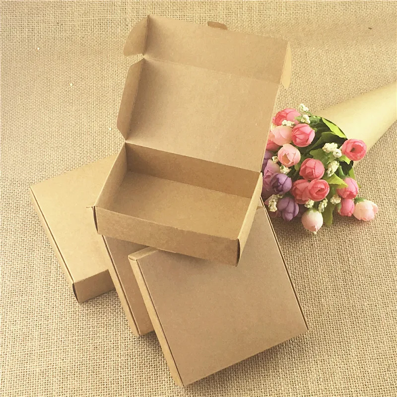30 шт./лот ретро крафт пустые бумажные коробки квадратная подарочная упаковка Свадебная вечеринка конфетная коробка для ремесла/цветок/игрушка