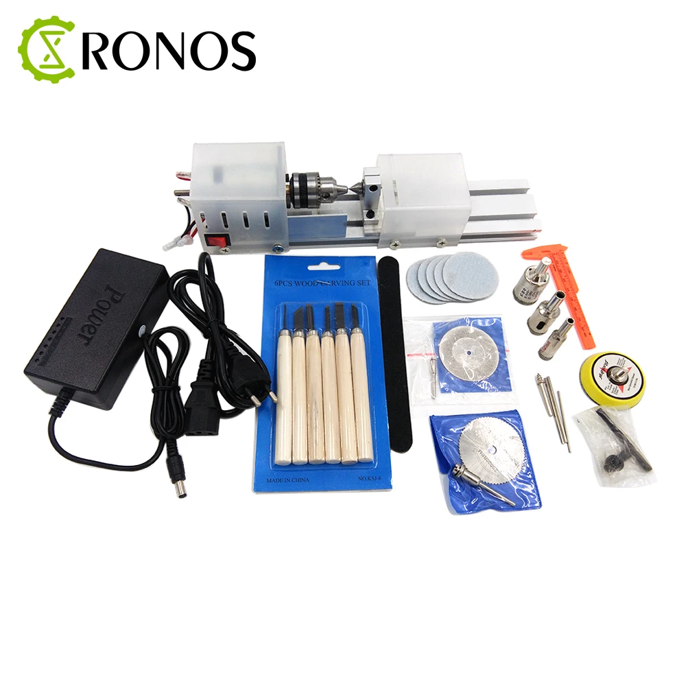 

Mini DIY Wood Lathe Machine DIY Woodworking Lathe Polishing Cutting Drill Rotary Tool Standard Set Bench Drill
