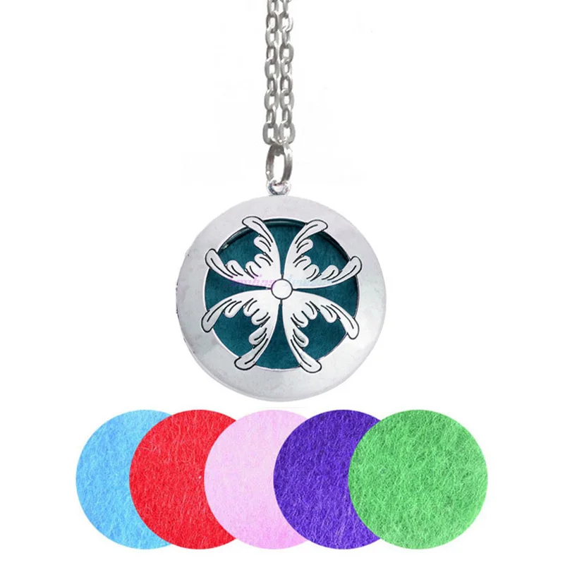 

1pc Vintage Antique Silver Plated Pendant Perfume Aromatherapy Diffuser Necklace Locket Necklace Essential Oil Boys Necklaces