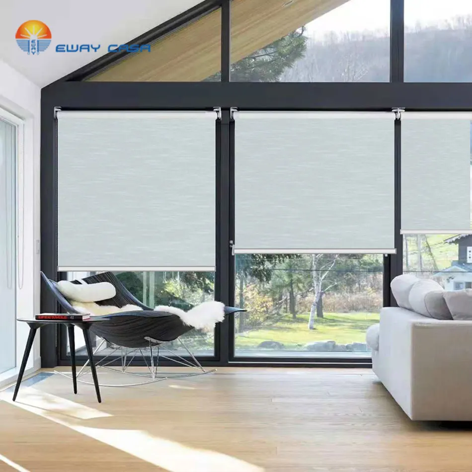 

EWAY CASA Customized Solid Colors Half Blackout blinds Roller Shades Window Shades Sunscreen Sightview Curtain No.RB_SJ_0240