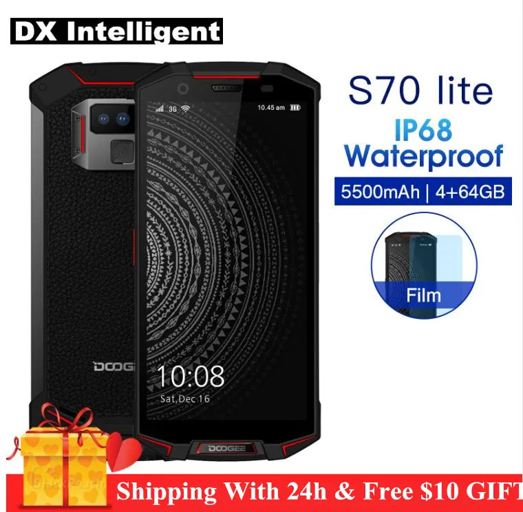 DOOGEE S70 Lite 4G игровой смартфон IP68 IP69K Водонепроницаемый 5 99 &quotFHD 18:9 Экран Helio P23 Mt6763 Octa