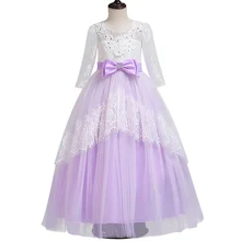 Для детей 3-14 лет, новейший стиль, подростковое высококачественное платье для девочек детское свадебное праздничное платье с цветами для девочек элегантное платье принцессы на день рождения