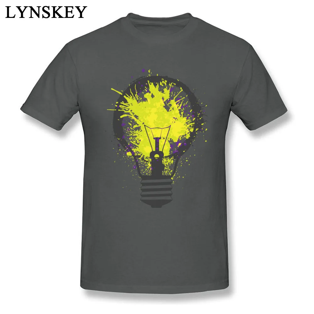 O-Neck 100% Cotton Mens T-shirts Unique Short Sleeve Tops Shirts Slim Fit Birthday Clothing Shirt Splash Electricity Splash Electricity carbon