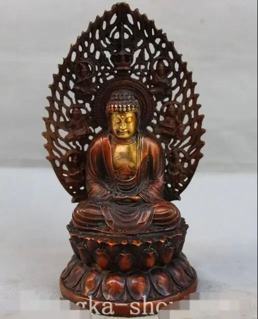 

Chinese Buddhism Bronze Gilt Seat Shakyamuni Sakyamuni Amitabha Buddha Statue