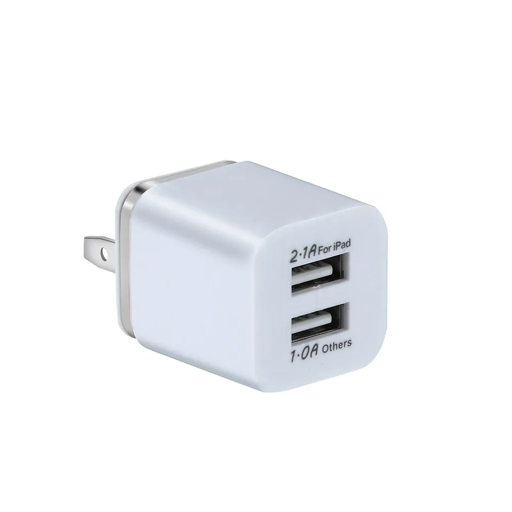 Зарядное устройство с двумя USB разъемами для ЕС и США, 5 В/2 А, быстрое зарядное устройство USB для планшета, универсальный настенный адаптер для мобильного телефона для iPhone XS Max/1,2 - Название цвета: Gray