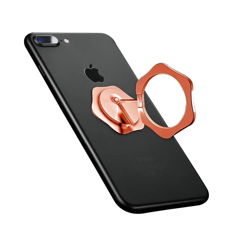 Rose Gold Универсальный держатель-кольцо на палец, откидное кольцо для телефона, магнитная складная подставка, вращающаяся на 360 градусов ручка для телефона, автомобильный держатель, Магнитная подставка - Цвет: Rose Gold