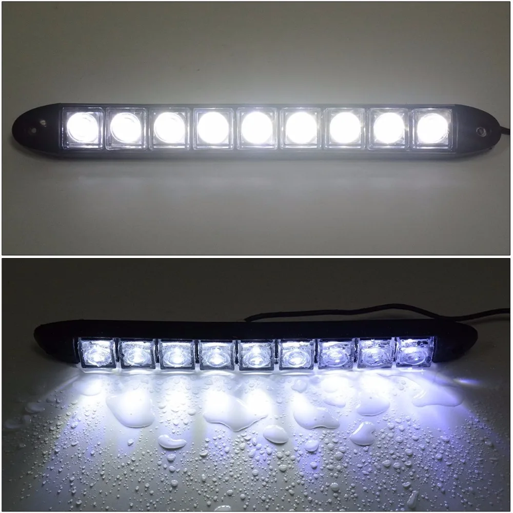 Raoping 2pcs Car DRL 9LED Flexible Silicone Daytime Running Light Kit Fog Lamp Day Driving Daylight Waterproof Super Bright Led