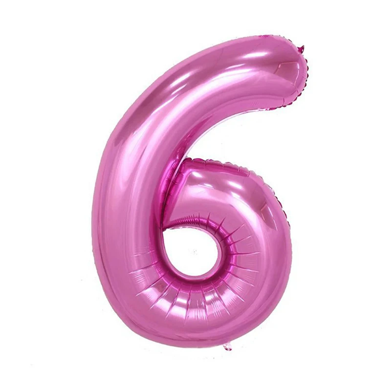 MEIDDING 1 шт. 40 дюймов Большой 0-9 номер воздушные шары День рождения воздушные шары в форме цифр Свадебные украшения 1-й день рождения партии поставки - Цвет: pink 6