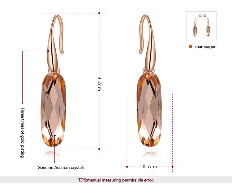 Rose Gold Zirconia Crystal Earrings