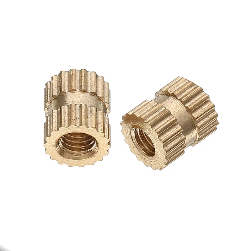 100Pcs M3 Brass Knurled Nuts Female Thread Round Insert Embedded