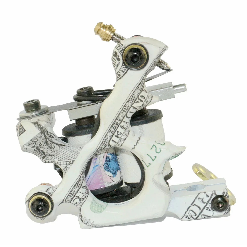 Новое прибытие доллар США дизайн тату машина комплект 10 обмоток ручной работы тату машина для вкладышей и шейдеров