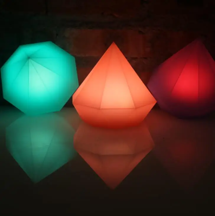 

Colorful diamond shaped night lamp creative Bedroom Table Lamp