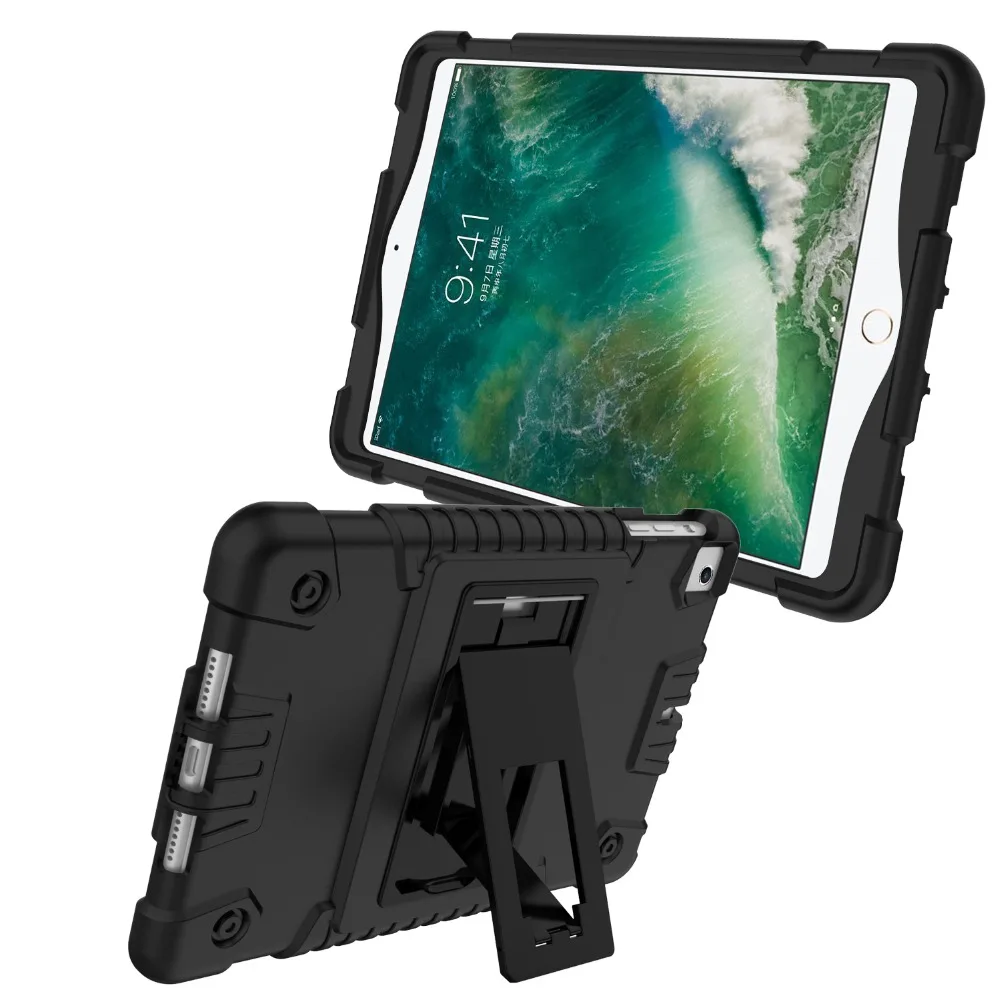 

For ipad Mini Case, Shockproof Soft Rubber Silicone Kickstand Case for ipad Mini 1 2 3 Coque Cover Smart Stand for ipad mini 2