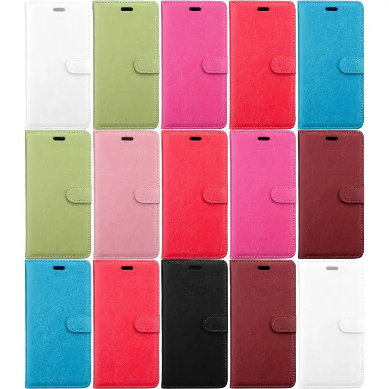 

Leather Stand Phone Case For Motorola Moto E5 G6 Play G7 Plus One Power P30 Note Fundas Single Color Business Covers Frame DP08G