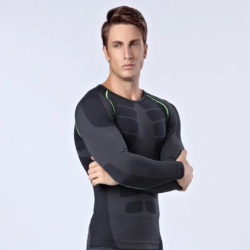 Мужская рубашка с длинным рукавом и леггинсы для бодибилдинга|set clothing|set menset fitness |