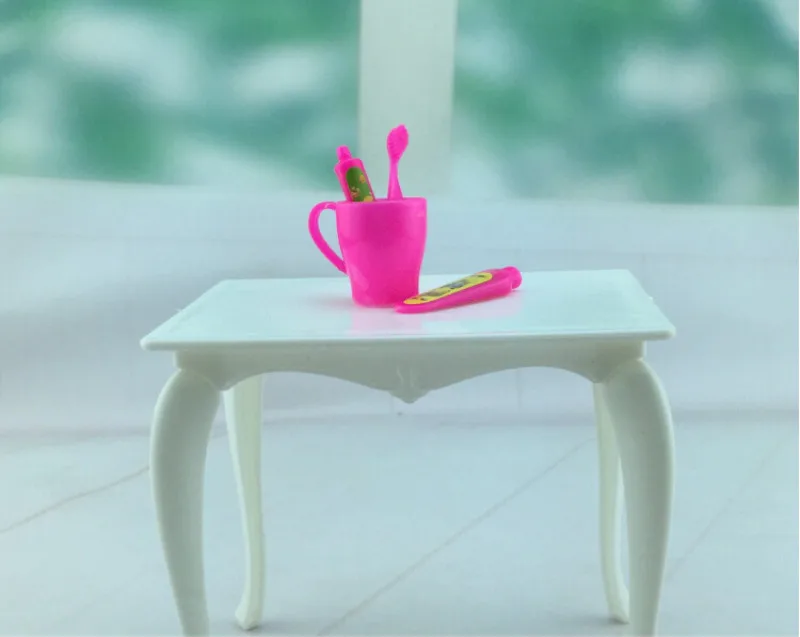 4 шт./компл. для Барби аксессуары для кукол кукольная мебель розовое тюбик зубной пасты Зубная щётка набор