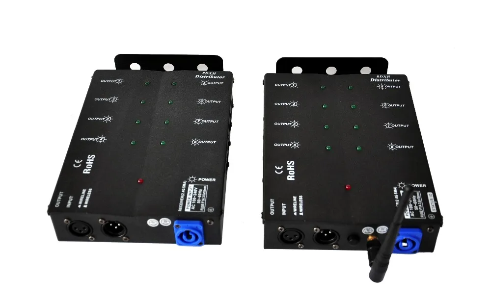 8 Каналы DMX Дистрибьютор с 2,4 г Беспроводной DMX 512, связь расстояние 300 м высокое качество и разнообразие Применение DMX Splitter