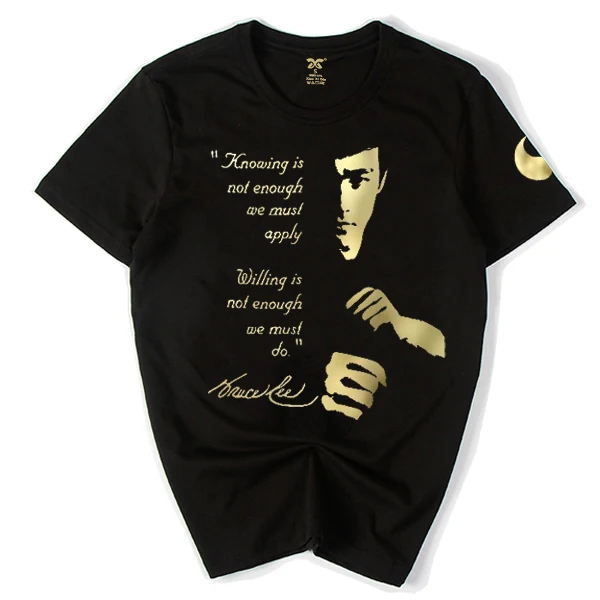

2018 Summer Bruce Lee Pattern Loose Cotton Breathable Comfortable Men T-shirts Short Sleeve No Shrink