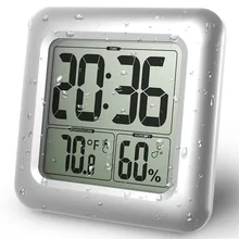 Таймеры ЖК цифровой водонепроницаемый для брызг воды ванная комната настенные часы с присоской мыть часы для душа Таймер Температура Влажность