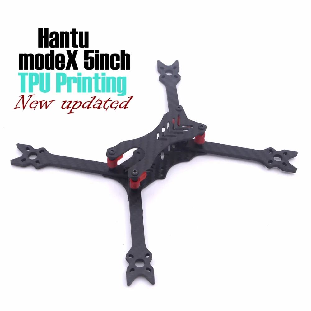 

modeX HANTU 5 Inch 210mm 210 pure carbon fiber frame kit with 4mm arm TPU 3D printing for FPV RC cross racing drone quadcopter