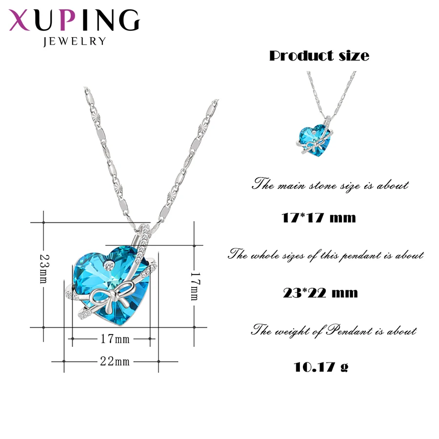 Xuping Винтаж Pendantl цепочки и ожерелья Кристаллы от Swarovski только сердце только для вас Рождество дамы подарки M96-40188