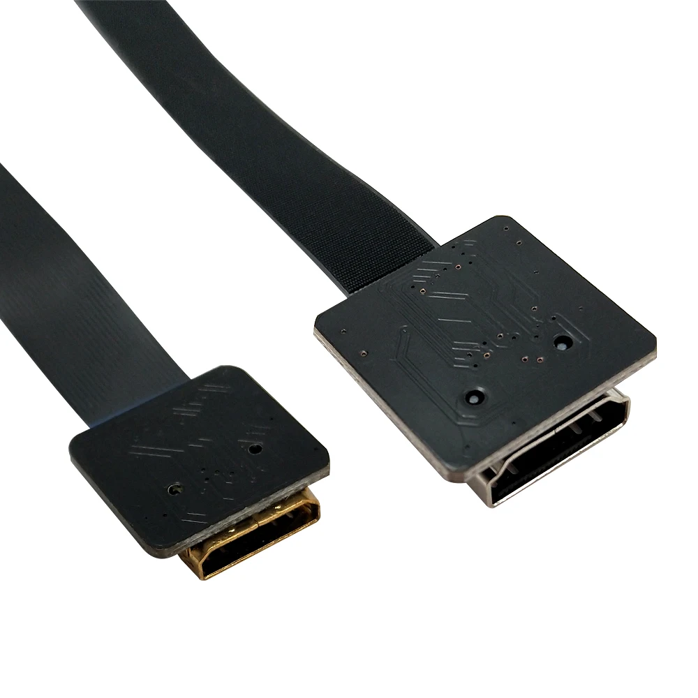 Danspeed الأسود fpv hdmi نوع الأنثى إلى ميني hdmi أنثى hdtv fpc شقة كابل موصل