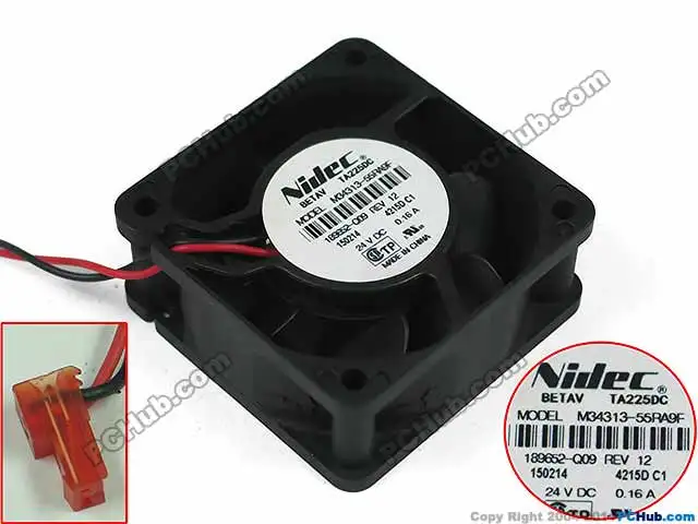 NIDEC M34313-55RA9F DC 24 В 0.16A 60x60x25 мм серверный Вентилятор охлаждения