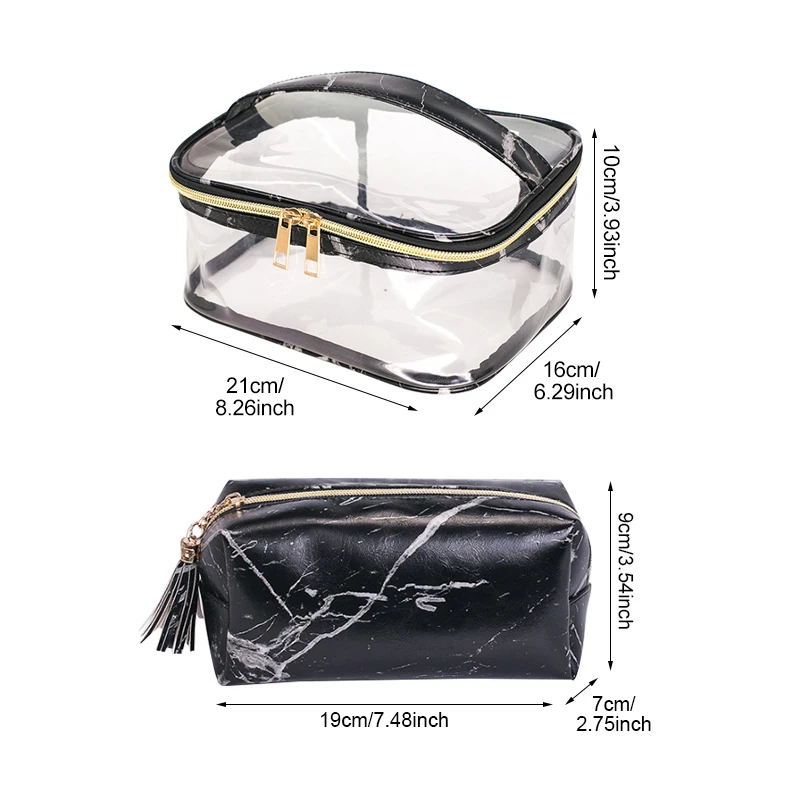 ПВХ Marbling прозрачная косметичка для хранения сумки набор женская гигиеническая Косметика дорожный с молнией сумка аксессуары