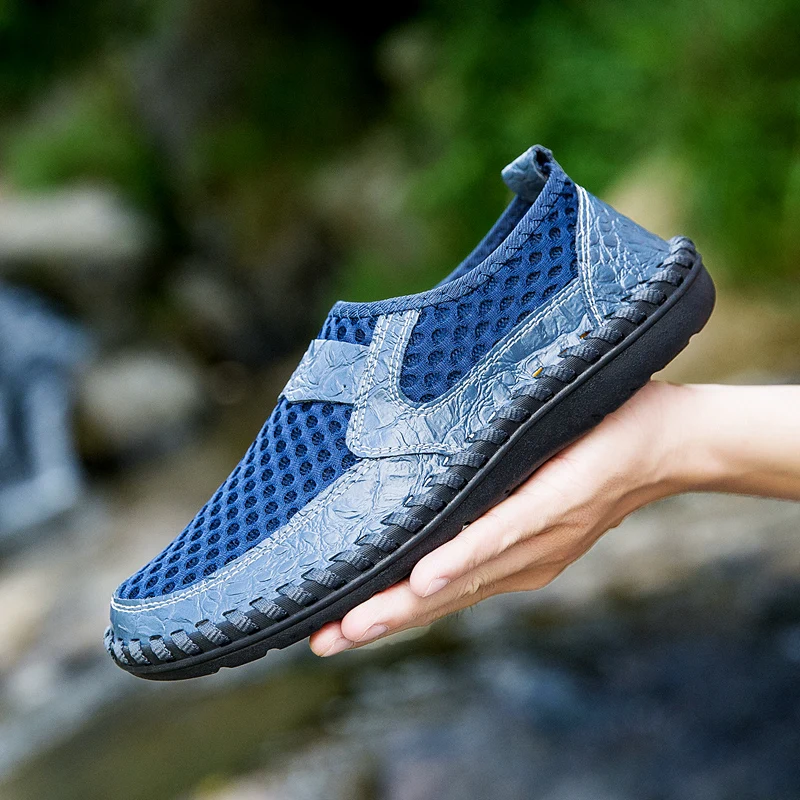 

2019 New Young Casual Men Shoes Slip-on Fashion Casual Sneakers Rubber Anti-Slippery Men Shoes Mesh Breathable Men Walking Shoes