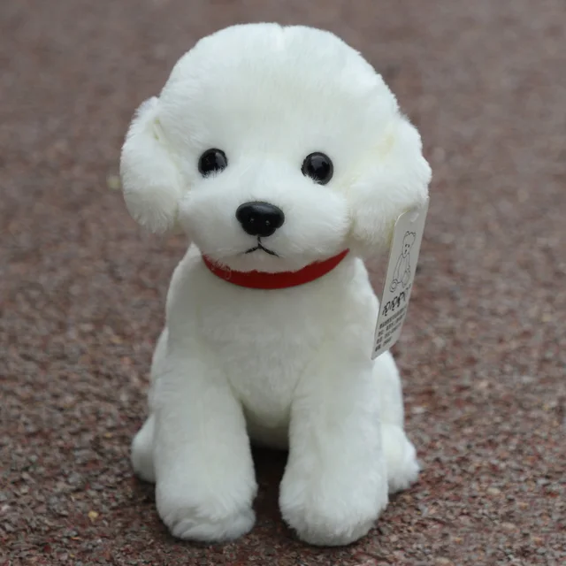 20cm Super Cute White Teddy Dog Plush Toy Genuine Hug Baby Tea Cup Dog