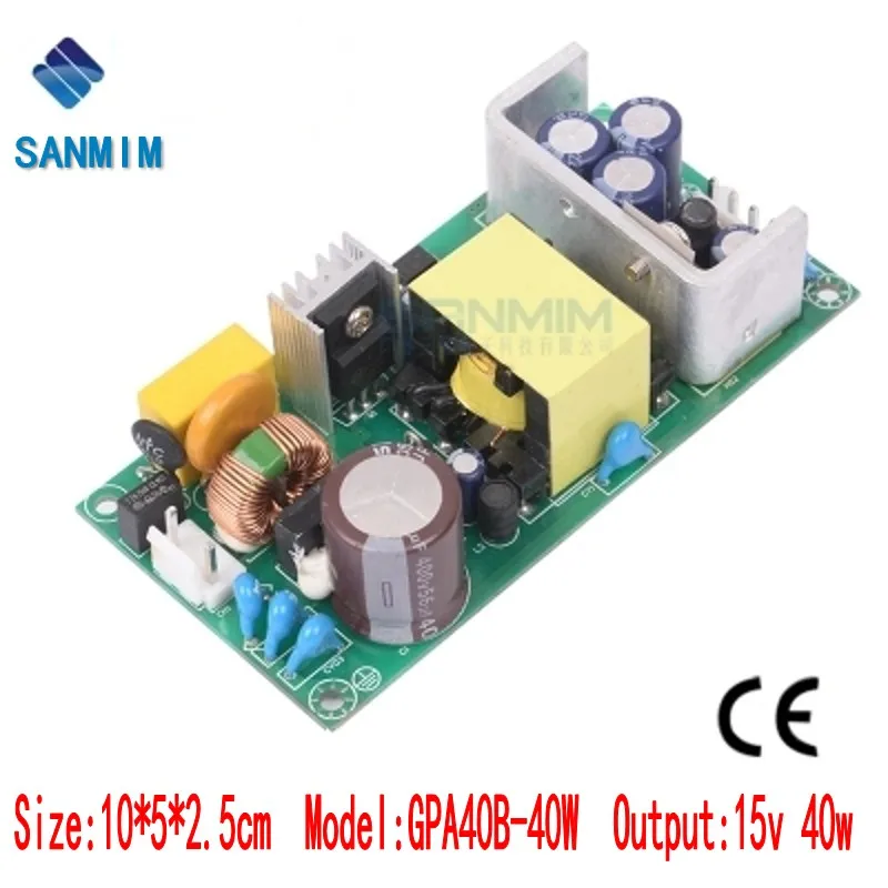 Sanmim AC-источник питания постоянного тока 40 Вт AC220V к DC15V 2.7a импульсный источник питания изолированный модуль 220 В до 15 В доска gpa40b-15v L1214