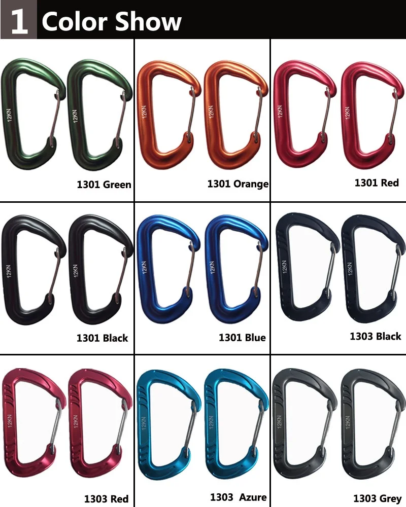 7075 Aluminum Hammock Carabiner Survial Key Chain Carabine Hook Clip Camping Equipment Paracord Buckles for Outdoor Camping