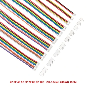 

10set 150mm ZH-1.5 Wire Cable Connector DIY ZH-1.5 JST 2Pin-10Pin Electronic Line Single Connect Terminal Plug 28AWG Connectors