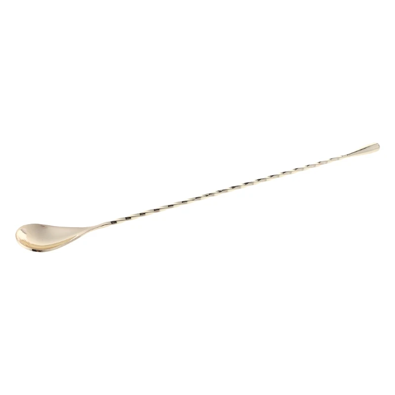 Нержавеющая сталь витая мудлер Резьбовая свистка ложка палочка Коктейльная перемешивающая ложка барные инструменты - Цвет: Golden
